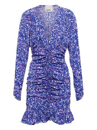 Isabel Marant Lara mini-jurk met geometrische ruches - Blauw
