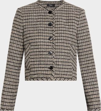 Theory Crewneck Woven Cardigan