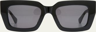 Bottega Veneta Raised Logo Acetate Cat-Eye Sunglasses