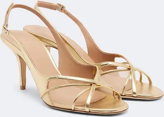 Malone Souliers Petra leather and mesh slingback sandals