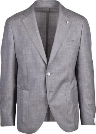 Luigi Bianchi Mantova Giacca Stondata - Heren - Blazers - Grijs - 2XL - Wol - Jassen
