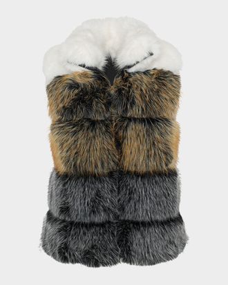 Theia Fox-Like Faux Fur Vest