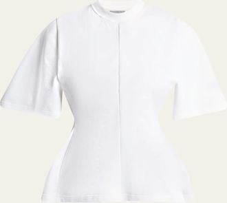 Balenciaga Very Heavy Jersey Peplum T-Shirt