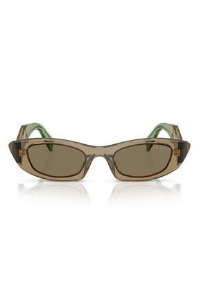 Prada 52mm Oval Sunglasses in Terra /Light Brown at Nordstrom