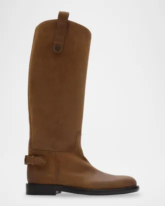Burberry Cavalier Knee-High Leather Riding Boots
