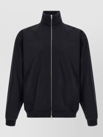 Jil Sander wool knit jacket high collar design