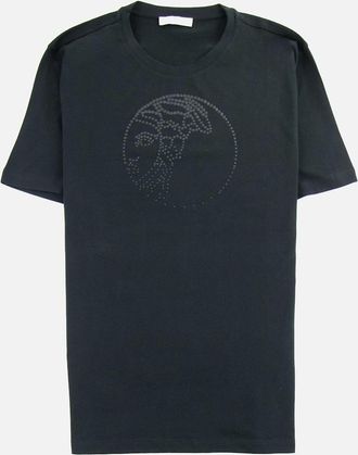 Versace Collection Mens Versace Collection Studded Medusa T-shirt Black - Size: 40