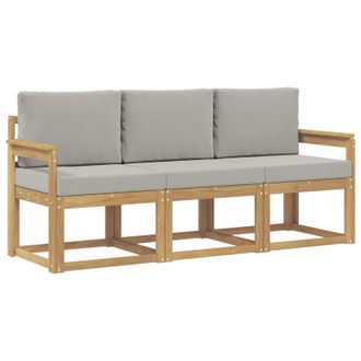 vidaXL Conjunto De Sof&aacute;s De Exterior 3 Pcs Blanco Y Gris Claro Vidaxl