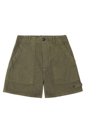 Fortela Jimt Herringbone Cotton Fatigue Shorts in Green at Nordstrom, Size 30 Eu