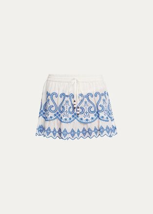 Ramy Brook Judith Embroidered Mini Skirt