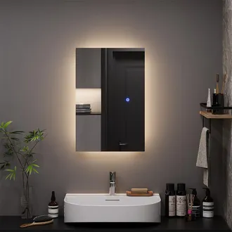 Vicco Specchio Bagno Miral, Vetro, 60 X 40 Cm Con Retroilluminazione, Vicco