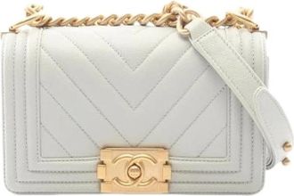 Chanel Pre-owned Boy Grained Calf Kleine Schoudertas - Dames - Vintage Schoudertas - Blauw - ONE Size - Leer - Vintage