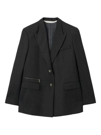 Palm Angels peak-lapel blazer - women - Wool/Polyester/Cupro - 40 - Grey