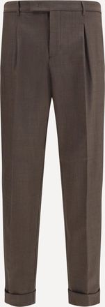 Cruna Pantaloni carrot fit con pinces in lana vergine Man 50