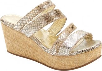 Chocolat Blu Womens Wavy Wedge Sandals In Tan
