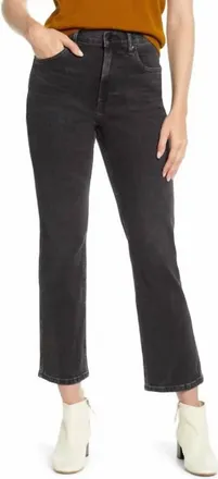 Everlane Cheeky Bootcut High Rise Slim Straight Leg Jeans In Dark Gray Wash