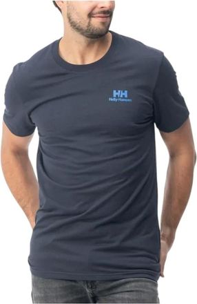 Helly Hansen Tops, Heren, Blauw, M, Katoen, Nord Graphic T-Shirt