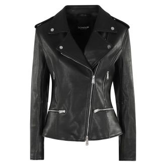 Dondup Leather Jackets, female, Black, Size: XS Leather Jacket