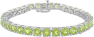 Amour 19 5/8 CT TGW Peridot Tennis Bracelet in Sterling Silver