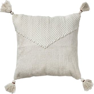 Tag Cottage Handwoven White Cotton Throw Pillow Machine Washable at Nordstrom, Size Medium