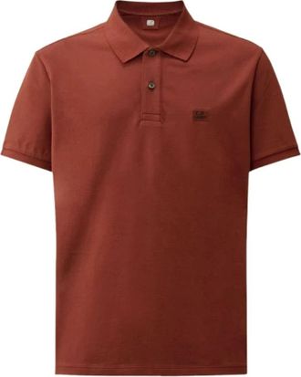 C.P. Company Stretch Piquet Logo Polo Shirt - Heren - Polos - Rood - S - Katoen - Tops