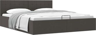 vidaXL Vidaxl - Cama Canap&eacute; Hidr&aacute;ulica De Almacenaje Sin Colch&oacute;n Gris 180x200cm