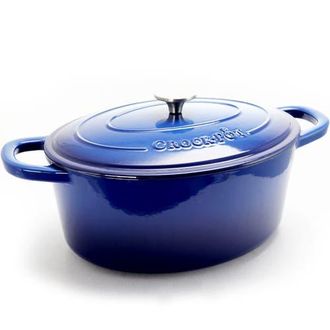 Crock-pot 7 Quart Enameled Cast Iron Oval Dutch Oven in Blue at Nordstrom