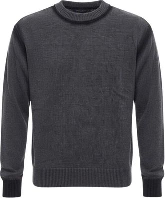 ATOMOFACTORY Maglione girocollo - Heren - Ronde hals truien - Grijs - L - Wol - Truien & Vesten
