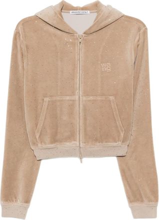 Alexander Wang Felpa con cappuccio e strass - Toni neutri