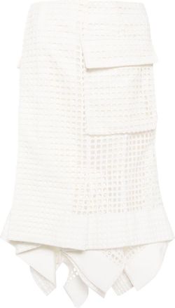 sacai handkerchief cotton midi skirt - women - Cotton/Cupro - 1 - White