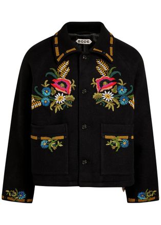 Bode Aquitaine Bead-embellished Wool Jacket - Black - S