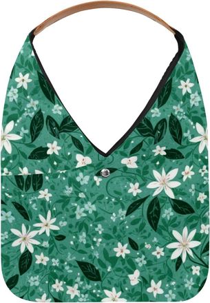 Generic Aesthetic Flower Reusable Lightweight Grocery Bags - Foldable Into Compact Pouch, Washable & Sturdy, Multipurpose for Shopping and Travel