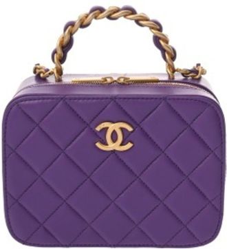 Chanel Purple Leather Vanity Bag (Pre-Owned)