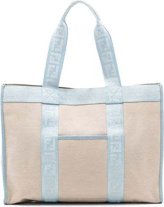 Fendi Pre-owned Fendi Zucca Trimmed Canvas Tote Ladies 2241-8BH165-MZH-068
