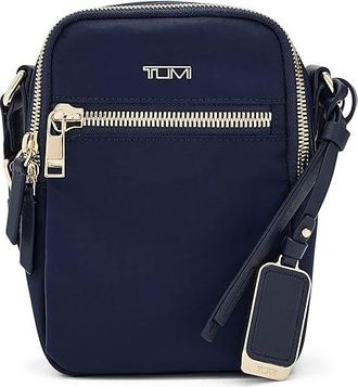 Tumi Persia Crossbody Cross Body Womens Handbags Indigo/Light Gold, Leather/Nylon