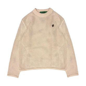 Garment Workshop Sweatshirts, male, Beige, Size: L Crochet Crewneck