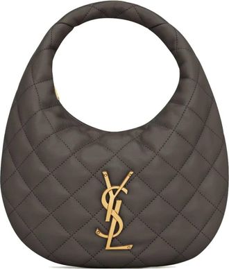 Saint Laurent Tassen, Dames, Grijs, ONE Size, Leer, Icarino Quilted Handbag