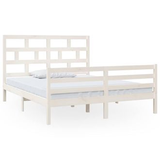 Berkfield Home Bed Frame White Solid Wood Pine 160x200 cm