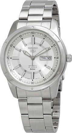 Seiko 5 Automatic Silver Dial Mens Watch SNKN09J1