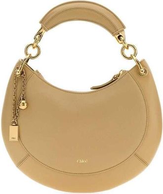 Chlo&eacute; Beige Leather Banana Handbag Dusty Beige
