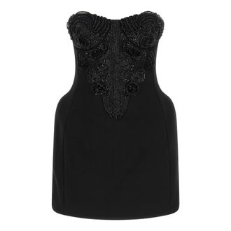 Elisabetta Franchi Mini-jurk - Dames - Jurken - Zwart - Maat: L Leer