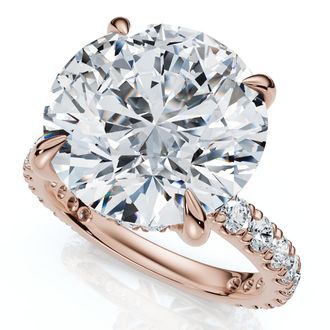 Pompeii3 Certified 7Ct Diamond Hidden Halo Engagement Side Halo Ring Lab Grown