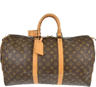 Louis Vuitton Pre-owned Weekend Bags, female, Brown, Size: ONE SIZE Pre-owned Monogram Canvas Keepall Travel Bag