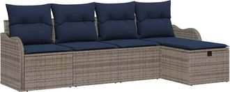 vidaXL Vidaxl Conjunto De Sof&aacute; De Jard&iacute;n 5 Uds. 4-n&uacute;mero De Plazas