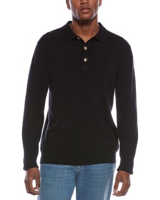 Kier + J Mixed Stitch Wool & Cashmere-Blend Polo Sweater