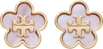 Tory Burch Forget Me Not Enamel Stud Earrings in Tory Gold/pink at Nordstrom
