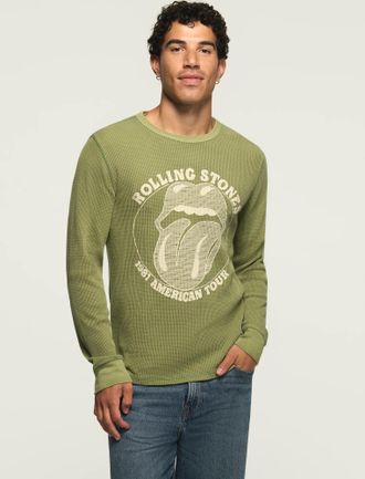 Lucky Brand Mens Rolling Stones Thermal Sleeve