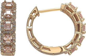 Suzy Levian CZ Huggie Hoop Earrings in Pink at Nordstrom Rack, Size No Size