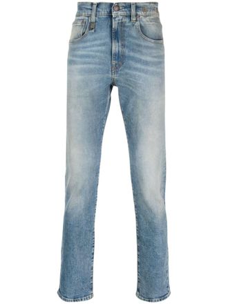 R13 Jeans slim con effetto schiarito - Blu