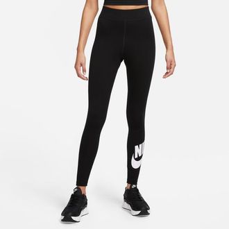 Nike Womens NSW Classic Graphic HR Futura Tights - White/Black Size XL